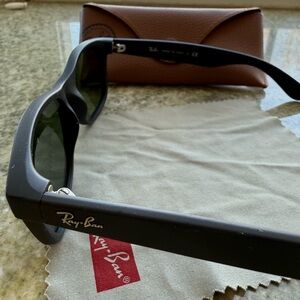 Ray-Ban Matte Black Sunglasses with Brown Case